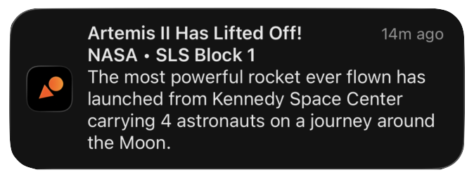 Notification: Artemis II has lifted off from Kennedy Space Center